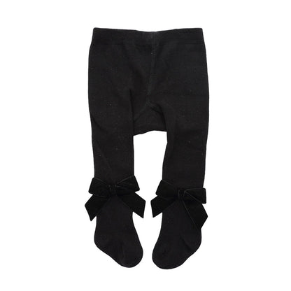 Girls Solid Color Bow Accessories Socks Wholesale 22030228