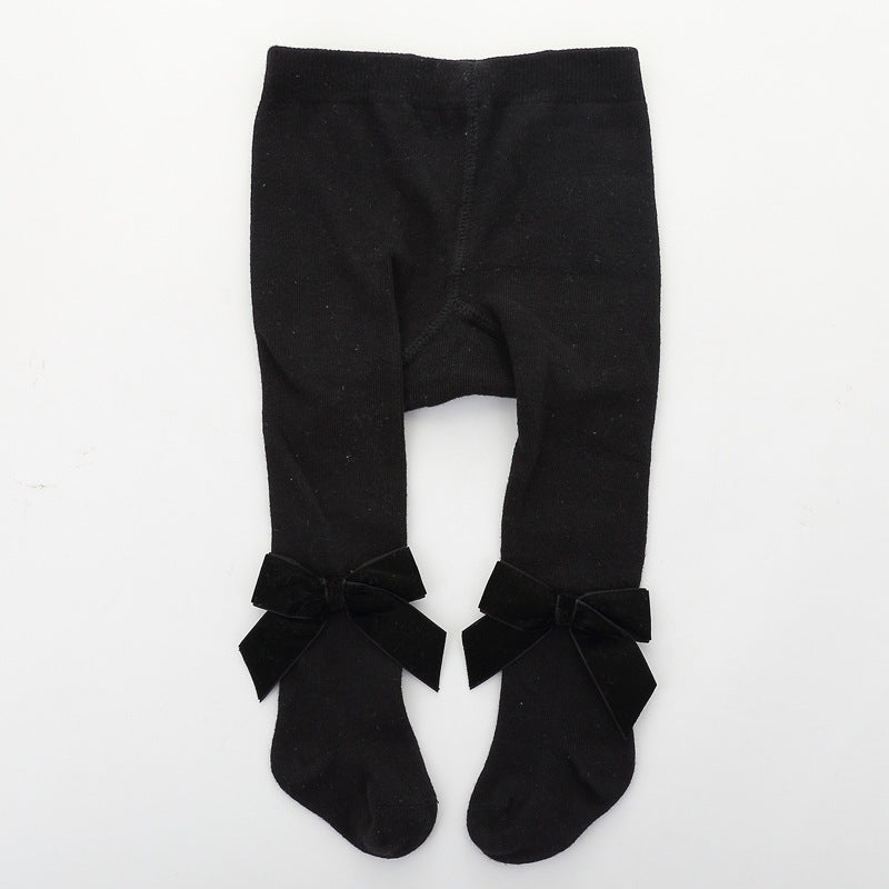 Girls Solid Color Bow Accessories Socks Wholesale 22030228