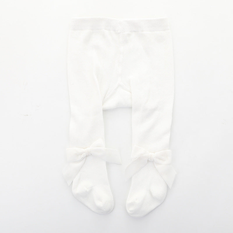 Girls Solid Color Bow Accessories Socks Wholesale 22030228