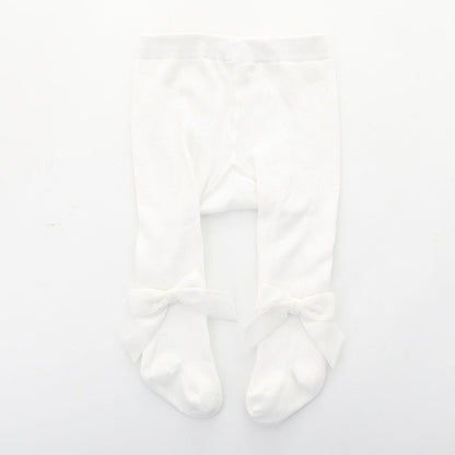 Girls Solid Color Bow Accessories Socks Wholesale 22030228
