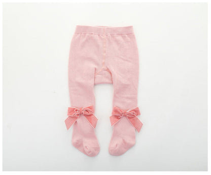 Girls Solid Color Bow Accessories Socks Wholesale 22030228