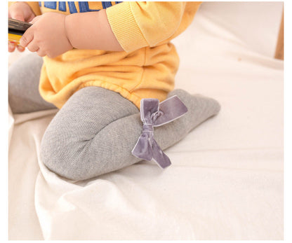 Girls Solid Color Bow Accessories Socks Wholesale 22030228