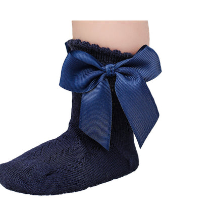 Baby Kid Girls Solid Color Bow Spanish Accessories Socks