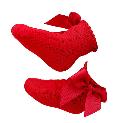 Baby Kid Girls Solid Color Bow Spanish Accessories Socks