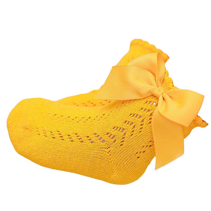 Baby Kid Girls Solid Color Bow Spanish Accessories Socks