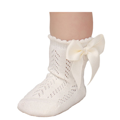 Baby Kid Girls Solid Color Bow Spanish Accessories Socks