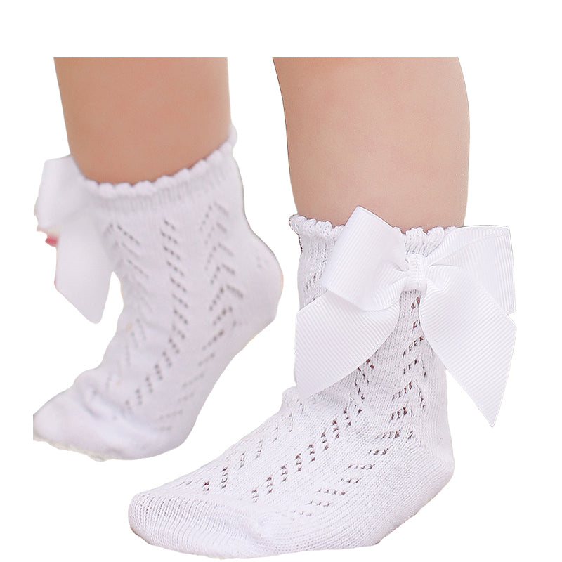 Baby Kid Girls Solid Color Bow Spanish Accessories Socks