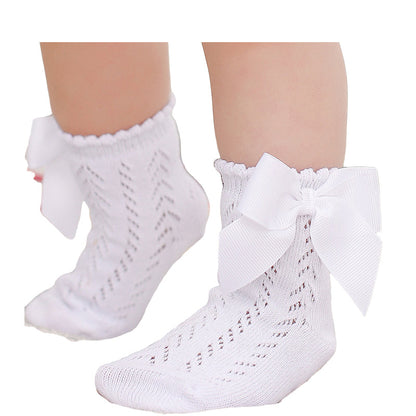 Baby Kid Girls Solid Color Bow Spanish Accessories Socks