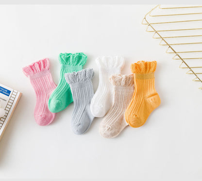 Baby Kid Girls Solid Color Accessories Socks