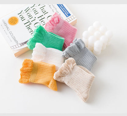 Baby Kid Girls Solid Color Accessories Socks