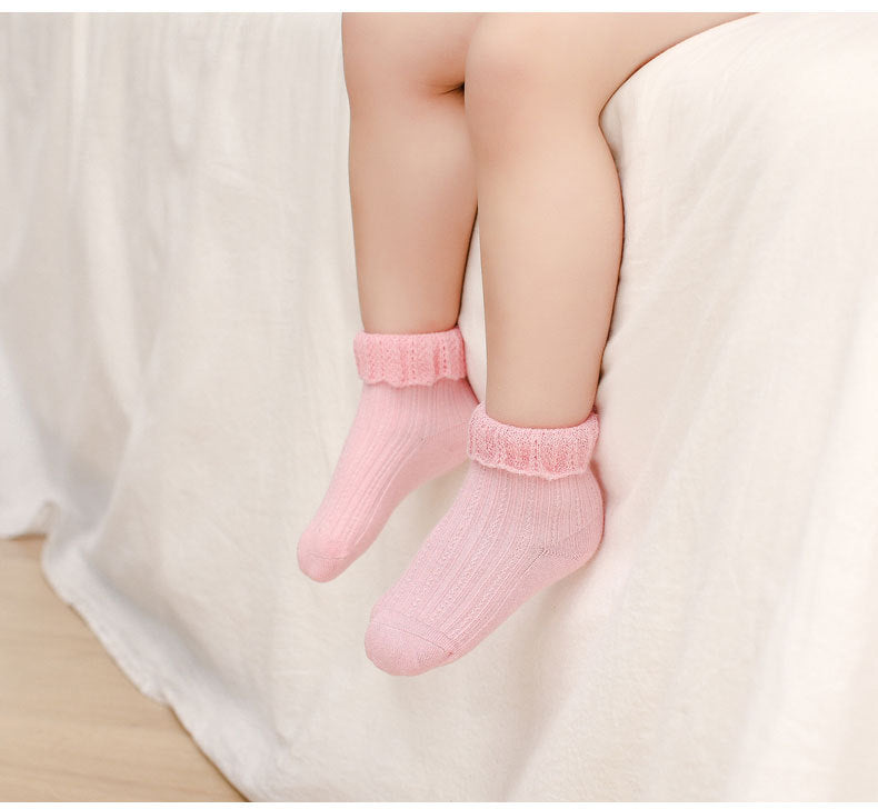 Baby Kid Girls Solid Color Accessories Socks