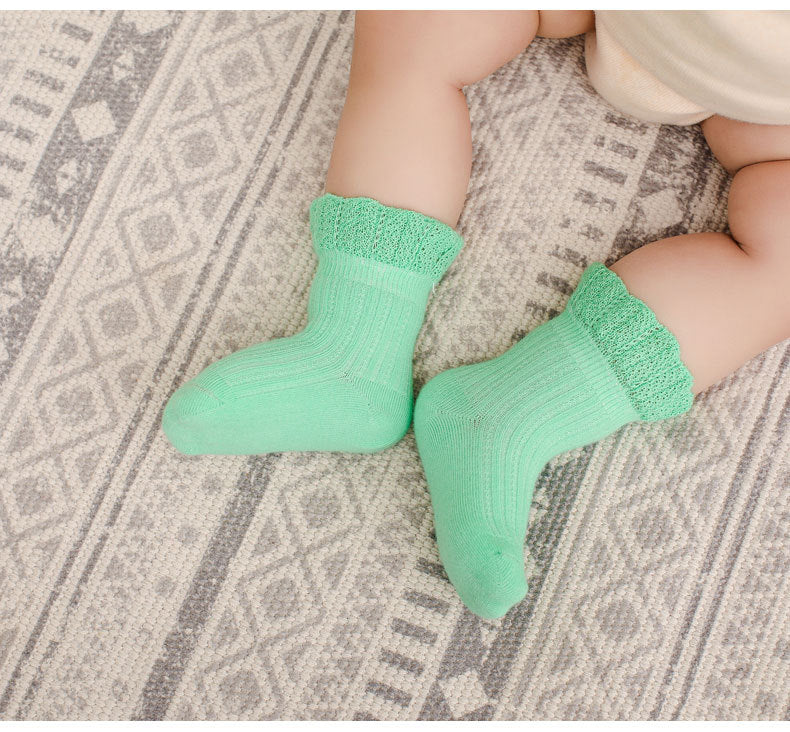 Baby Kid Girls Solid Color Accessories Socks