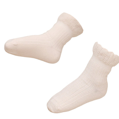 Baby Kid Girls Solid Color Accessories Socks