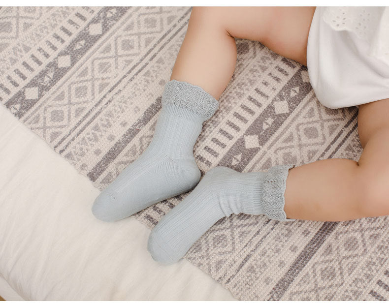 Baby Kid Girls Solid Color Accessories Socks