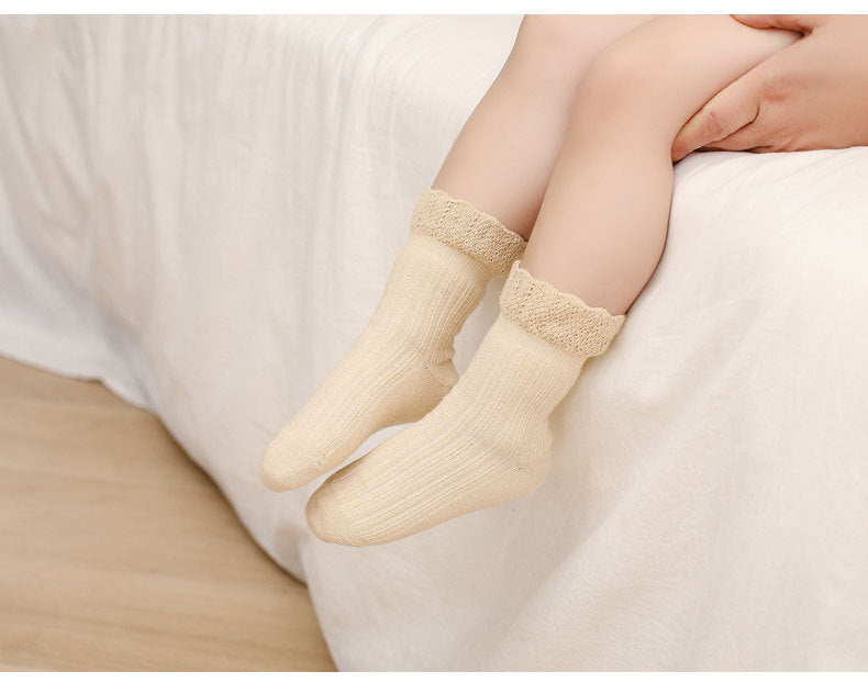 Baby Kid Girls Solid Color Accessories Socks