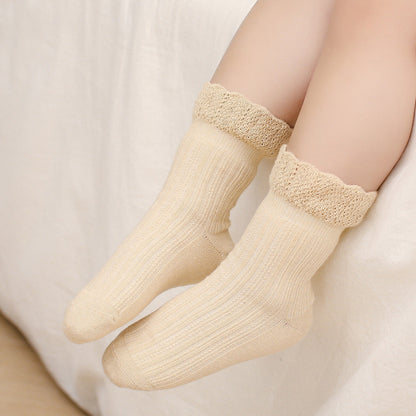 Baby Kid Girls Solid Color Accessories Socks