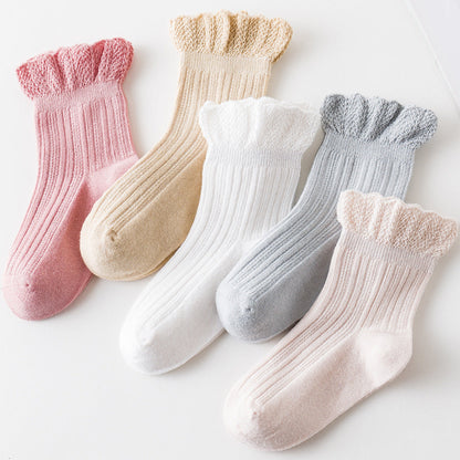 Baby Kid Girls Solid Color Accessories Socks