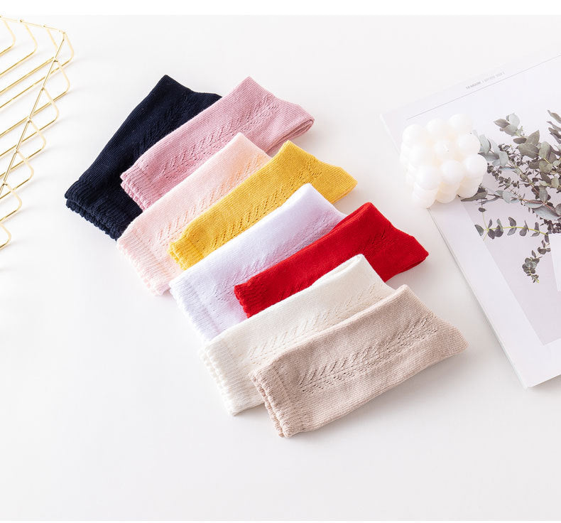 Baby Kid Girls Solid Color Accessories Socks