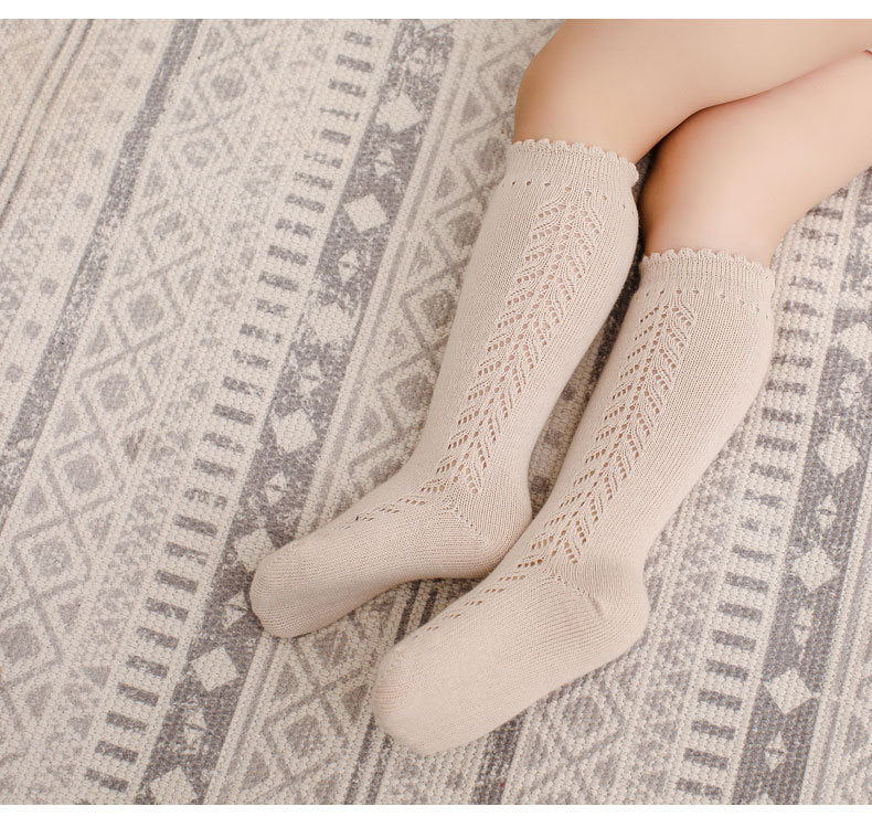 Baby Kid Girls Solid Color Accessories Socks
