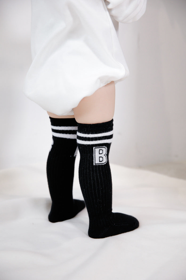 Baby Unisex Striped Alphabet Accessories Socks Wholesale