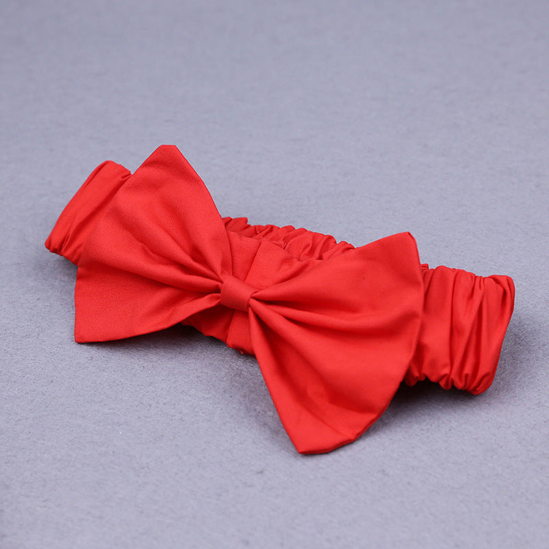 Baby Kid Girls Solid Color Tops And Bow Headwear