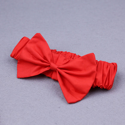 Baby Kid Girls Solid Color Tops And Bow Headwear