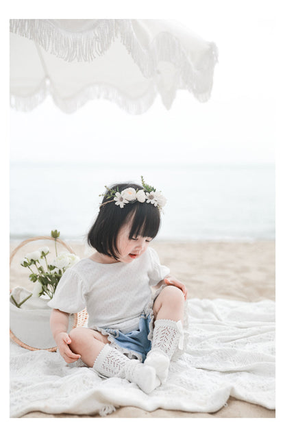 Baby Kid Girls Solid Color Socks