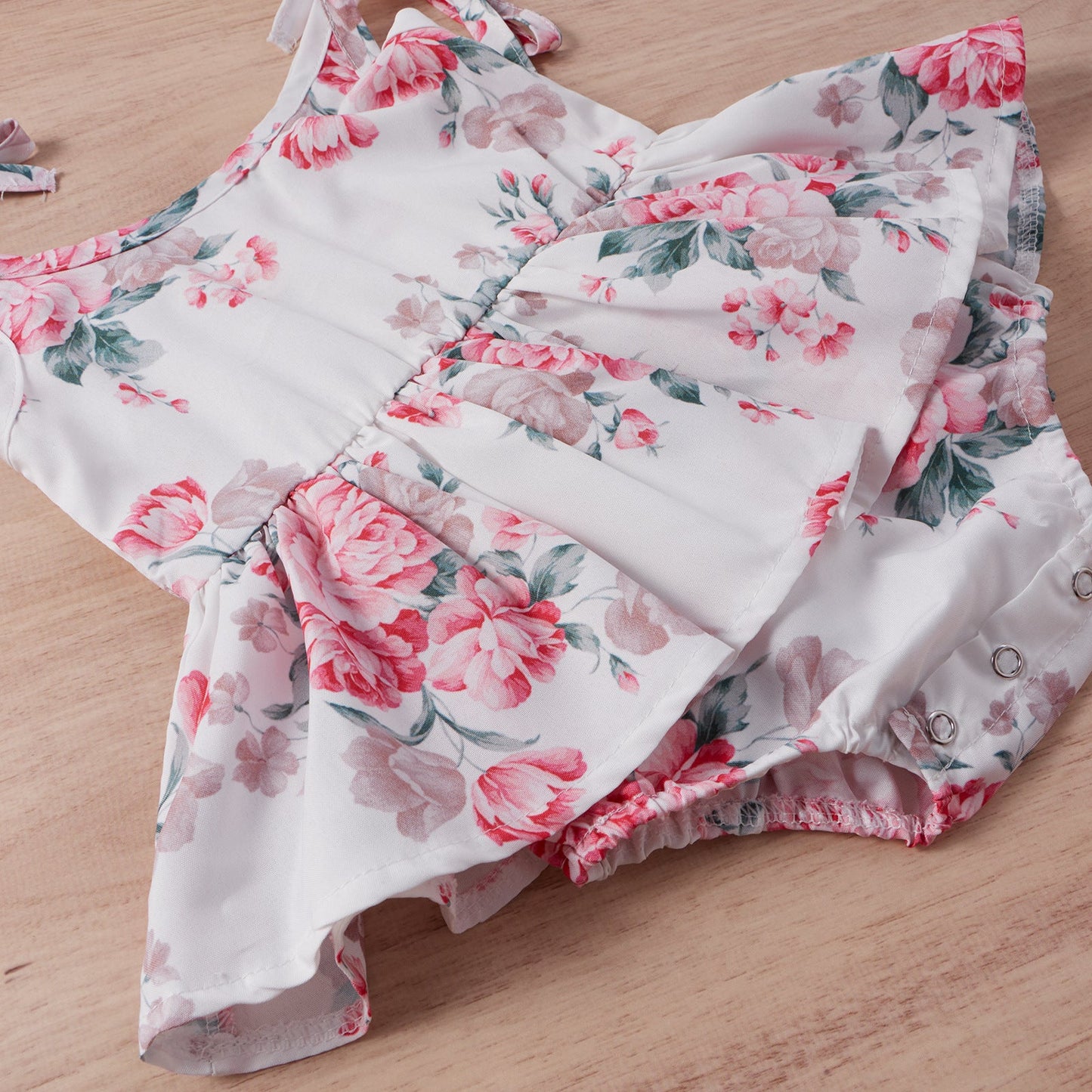 Baby Girls Flower Bow Print Dresses Headwear