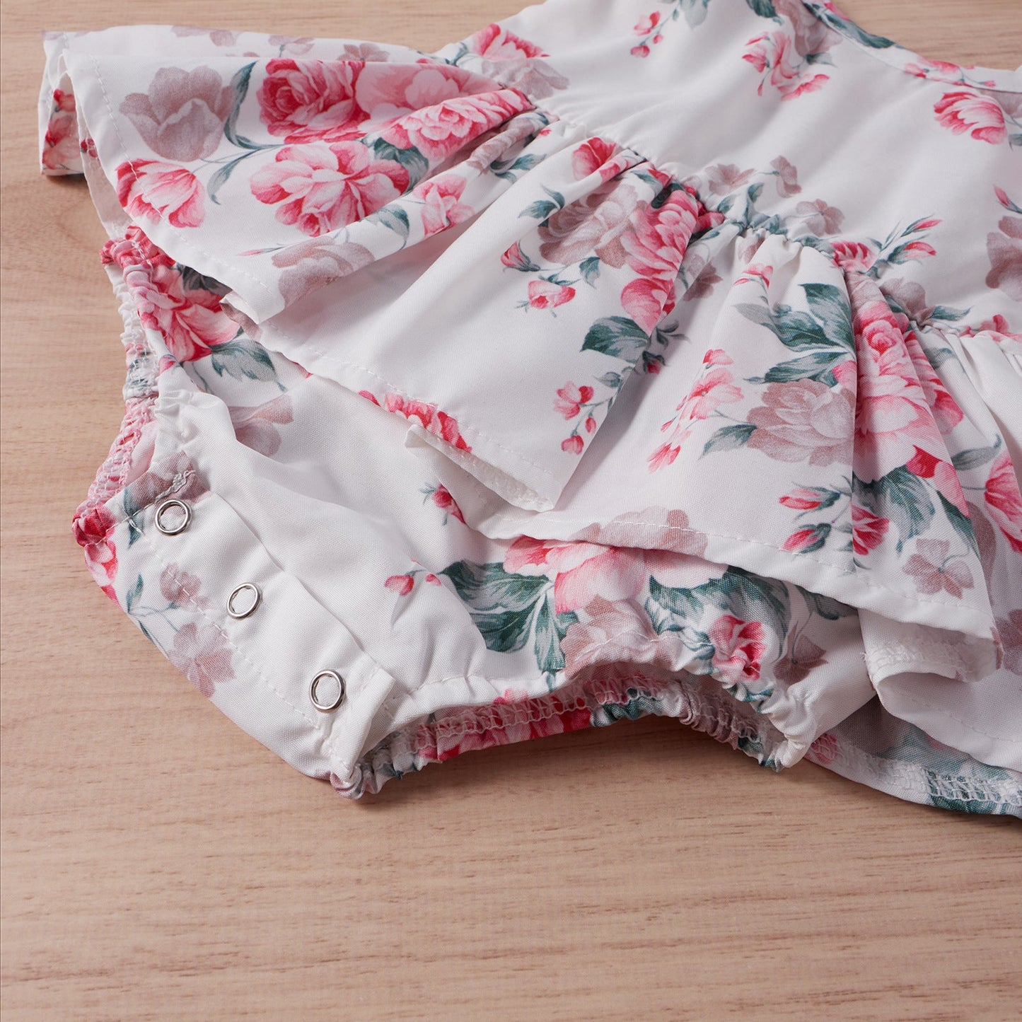 Baby Girls Flower Bow Print Dresses Headwear