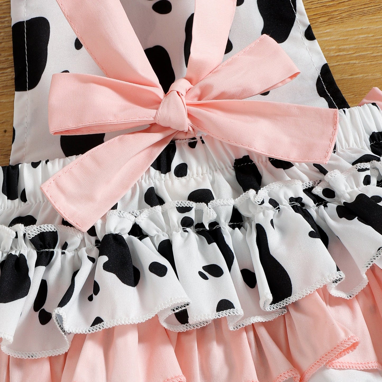 Baby Girls Leopard Bow Print Rompers Headwear