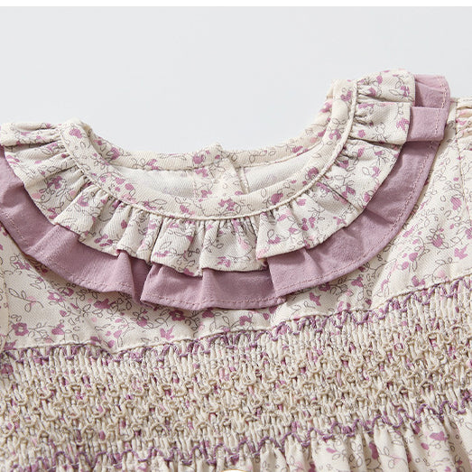 Baby Girls Flower Print Rompers And Accessories Headwear