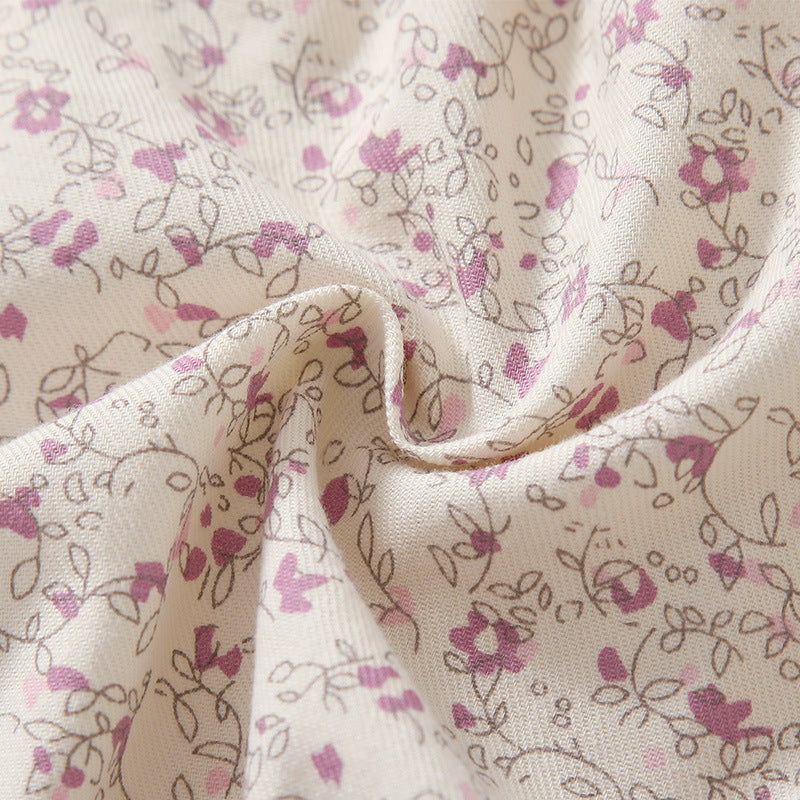 Baby Girls Flower Print Rompers And Accessories Headwear