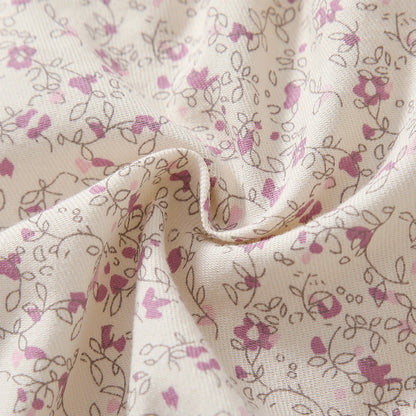 Baby Girls Flower Print Rompers And Accessories Headwear