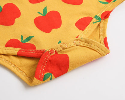 Baby Kid Girls Fruit Print Rompers Bow Headwear