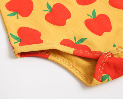 Baby Kid Girls Fruit Print Rompers Bow Headwear