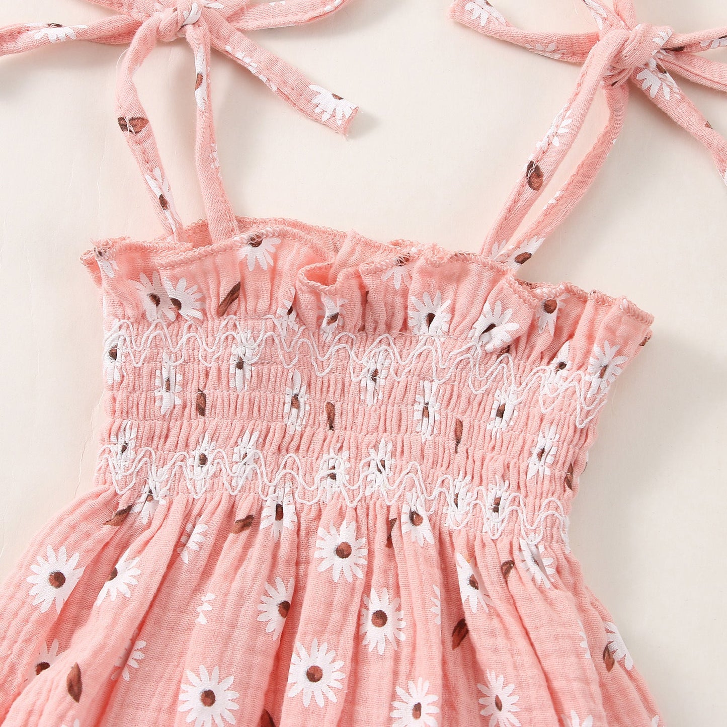 Baby Girls Flower Bow Print Rompers Headwear