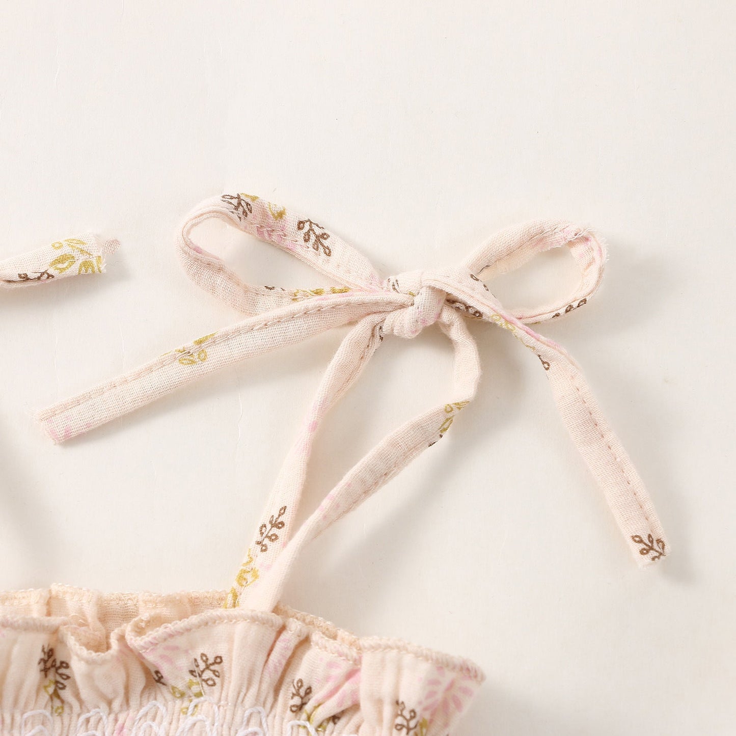 Baby Girls Flower Bow Print Rompers Headwear