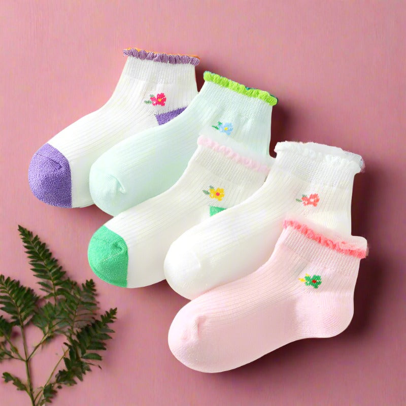 Girls Flower Lace Print Accessories Socks
