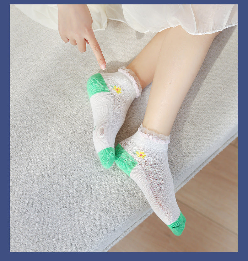 Girls Flower Lace Print Accessories Socks