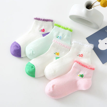 Girls Flower Lace Print Accessories Socks