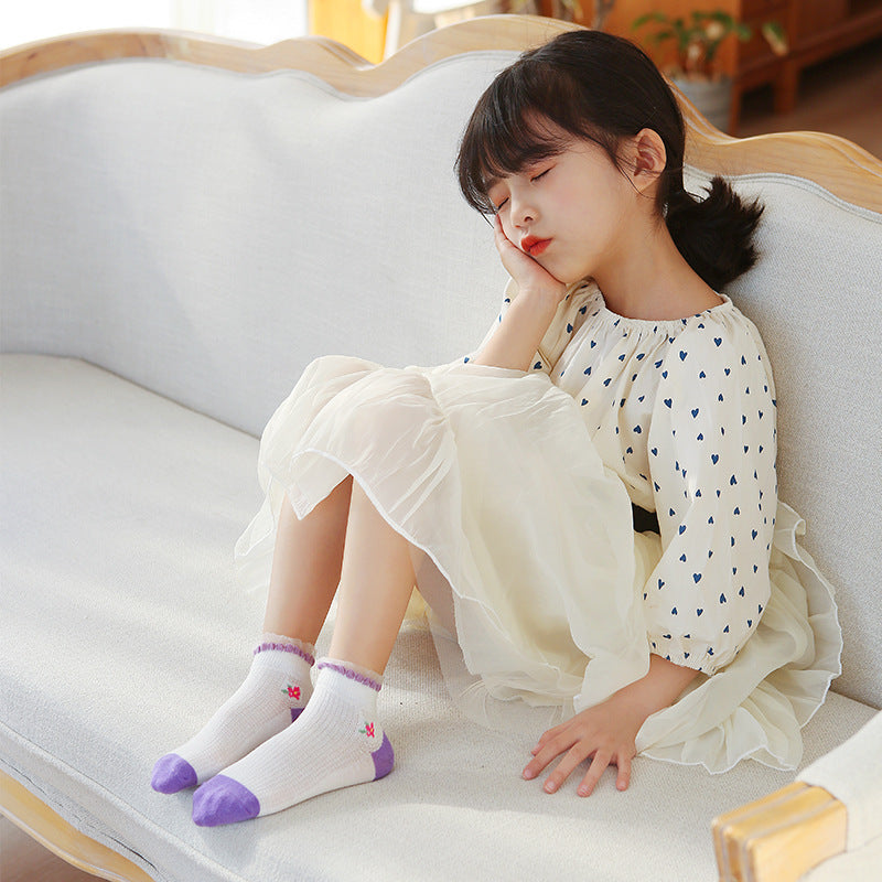 Girls Flower Lace Print Accessories Socks