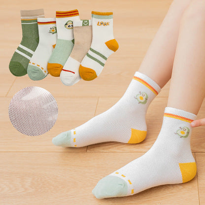 Girls Boys Letters Color-blocking Cartoon Print Accessories Socks