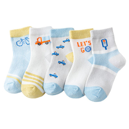 Baby Kid Unisex Striped Letters Cartoon Print Socks