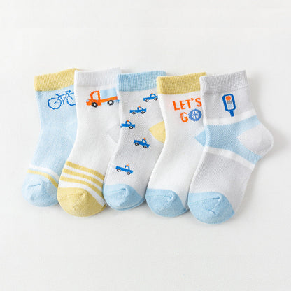 Baby Kid Unisex Striped Letters Cartoon Print Socks