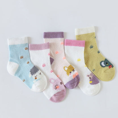 Baby Kid Unisex Striped Letters Cartoon Print Socks