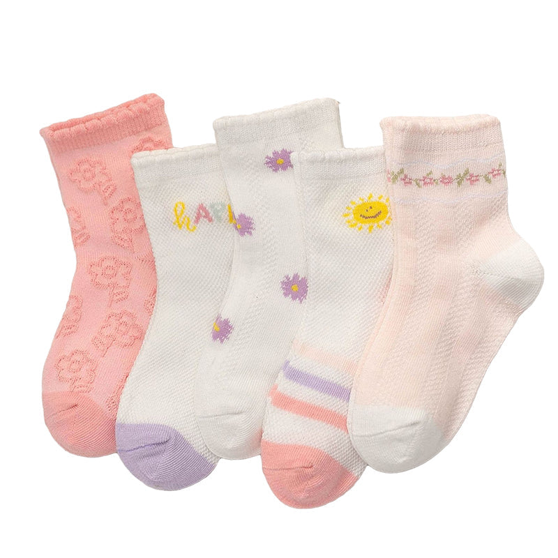 Baby Kid Unisex Striped Letters Cartoon Print Socks