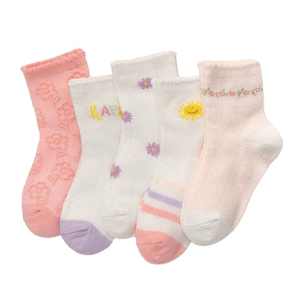 Baby Kid Unisex Striped Letters Cartoon Print Socks