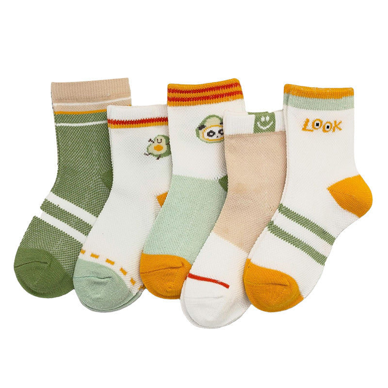 Baby Kid Unisex Striped Letters Cartoon Print Socks