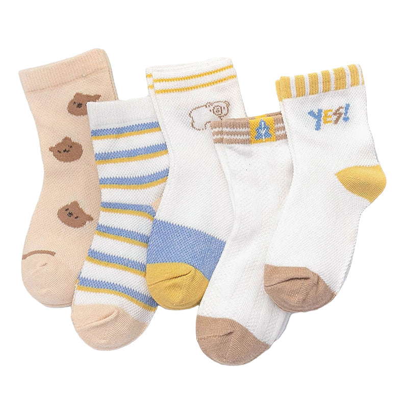 Baby Kid Unisex Striped Letters Cartoon Print Socks