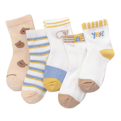Baby Kid Unisex Striped Letters Cartoon Print Socks